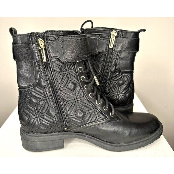 Vince Camuto Womens Leather Boots Toralina Combat Lace-Up & Side Zip Size 6.5M - Picture 5 of 14